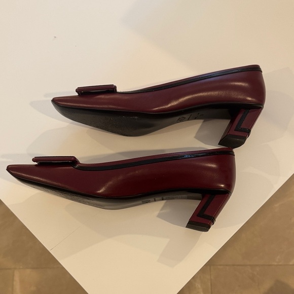 Roger Vivier Burgundy Maroon Flats with Buckle | Used Once - Picture 5 of 8